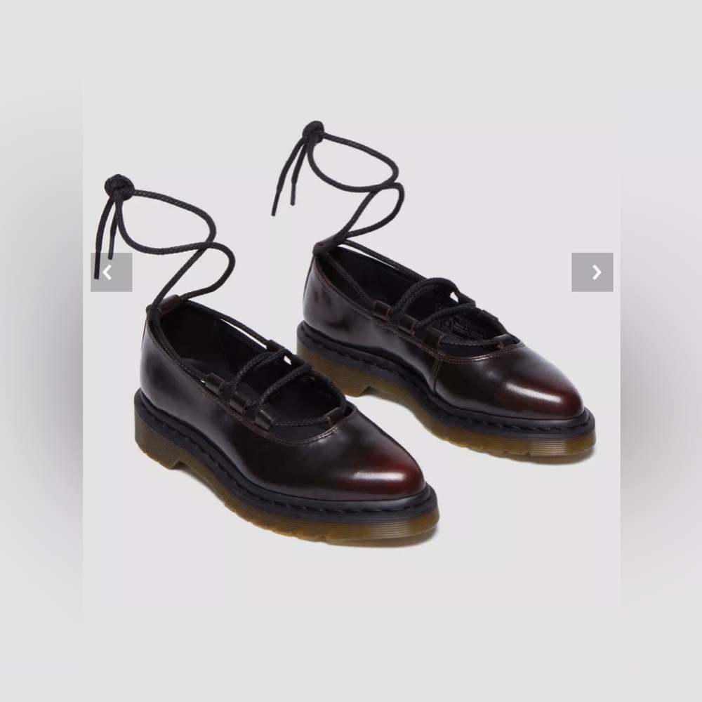 Dr Marten Elphie ll Cherry Red Leather Ballet Flats size 10 - Picture 2 of 15